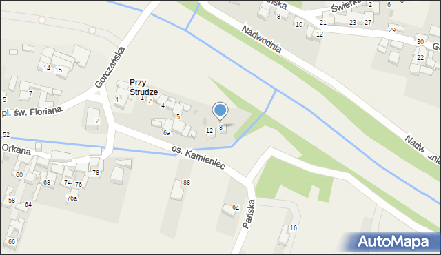 Ostrowsko, Osiedle Kamieniec, 8, mapa Ostrowsko