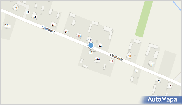 Ostrowy, Ostrowy, 13, mapa Ostrowy