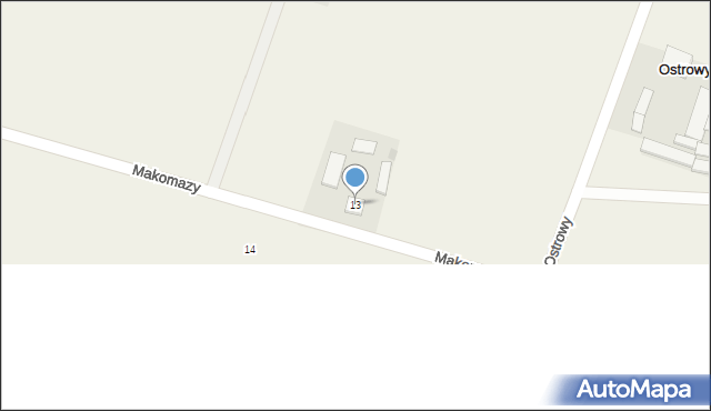 Ostrowy, Ostrowy, 13, mapa Ostrowy