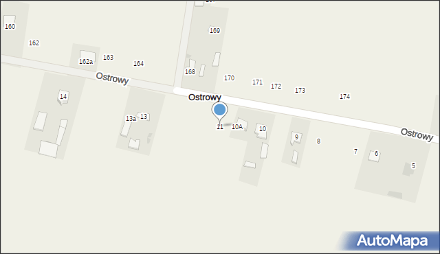 Ostrowy, Ostrowy, 11, mapa Ostrowy