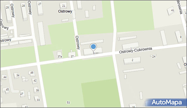 Ostrowy-Cukrownia, Ostrowy-Cukrownia, 7, mapa Ostrowy-Cukrownia
