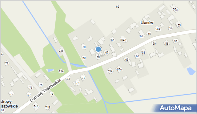 Ostrowy Tuszowskie, Ostrowy Tuszowskie, 68, mapa Ostrowy Tuszowskie