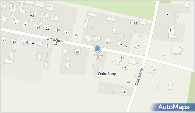 Ostrożany, Ostrożany, 8, mapa Ostrożany