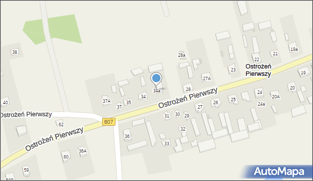 Ostrożeń Pierwszy, Ostrożeń Pierwszy, 34a, mapa Ostrożeń Pierwszy