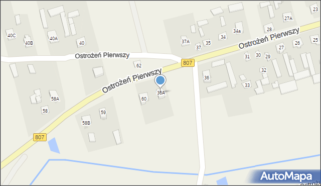 Ostrożeń Pierwszy, Ostrożeń Pierwszy, 36A, mapa Ostrożeń Pierwszy