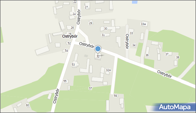 Ostrybór, Ostrybór, 32, mapa Ostrybór