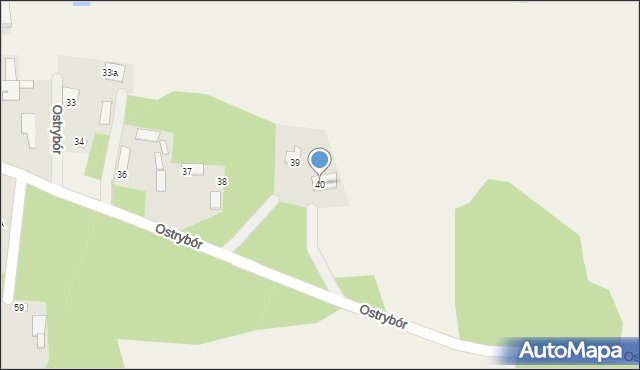 Ostrybór, Ostrybór, 40, mapa Ostrybór