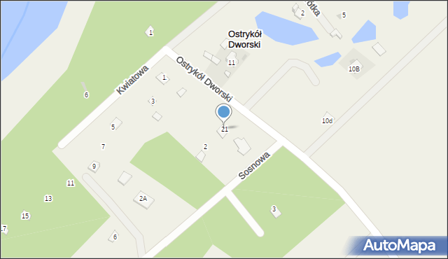 Ostrykół Dworski, Ostrykół Dworski, 21, mapa Ostrykół Dworski