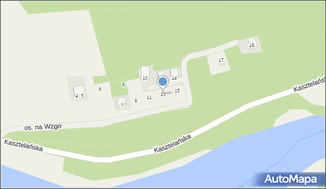 Ostrzyce, Osiedle na Wzgórzu, 13, mapa Ostrzyce