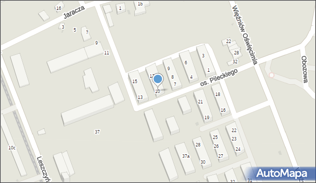 Oświęcim, Osiedle Pileckiego Witolda, rtm., 10, mapa Oświęcimia