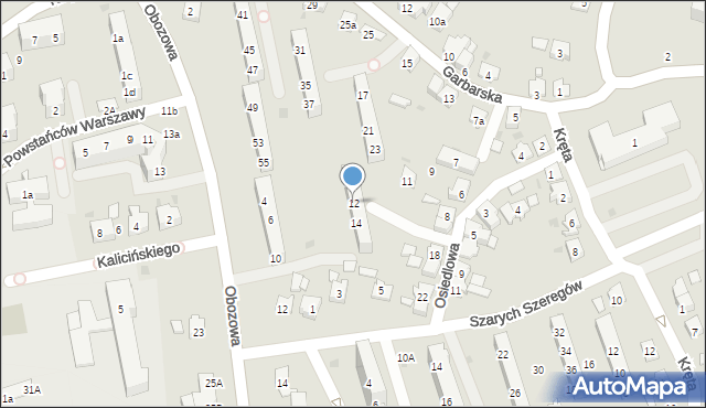 Oświęcim, Osiedlowa, 12, mapa Oświęcimia