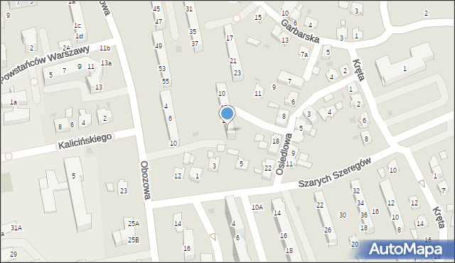 Oświęcim, Osiedlowa, 16, mapa Oświęcimia