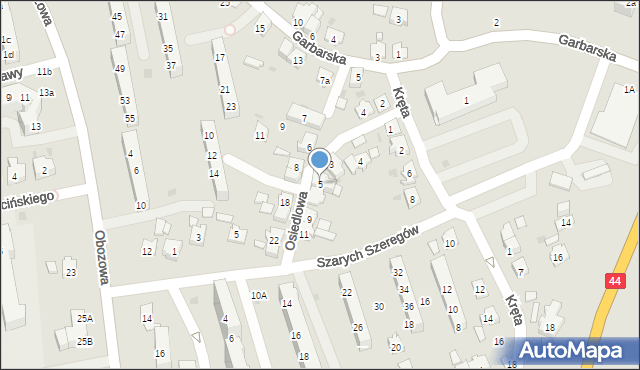 Oświęcim, Osiedlowa, 5, mapa Oświęcimia