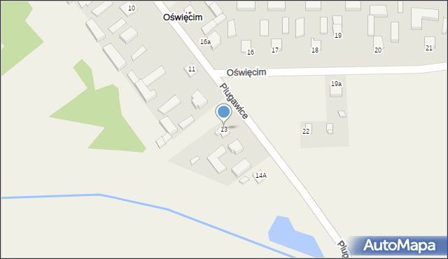 Oświęcim, Oświęcim, 13, mapa Oświęcimia