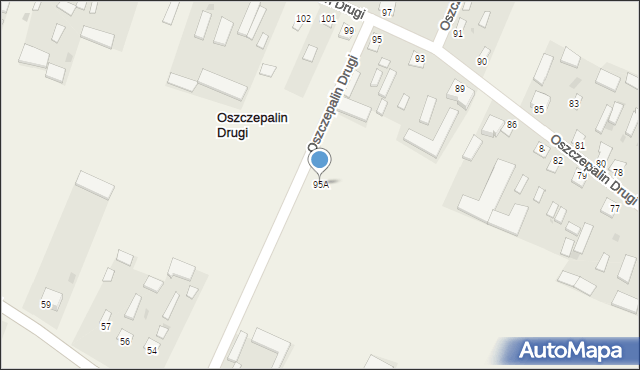 Oszczepalin Drugi, Oszczepalin Drugi, 95A, mapa Oszczepalin Drugi