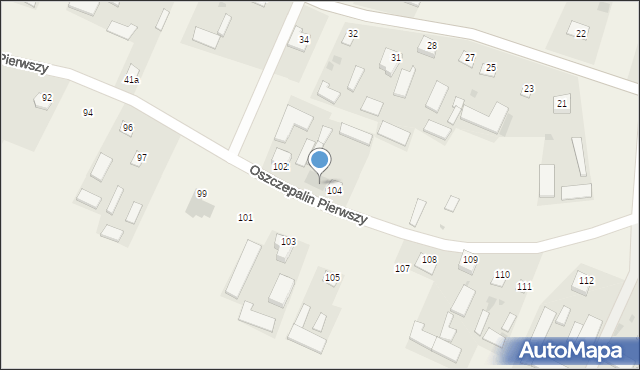 Oszczepalin Pierwszy, Oszczepalin Pierwszy, 104A, mapa Oszczepalin Pierwszy