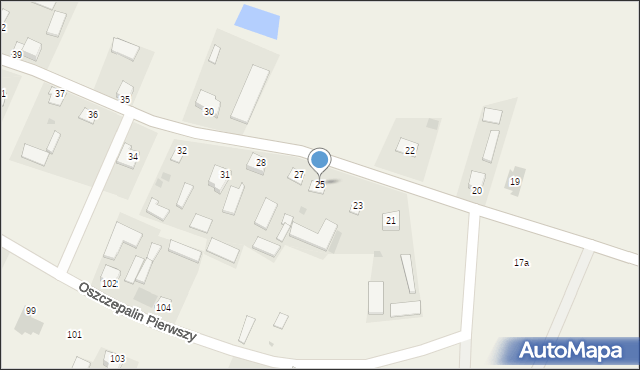Oszczepalin Pierwszy, Oszczepalin Pierwszy, 25, mapa Oszczepalin Pierwszy