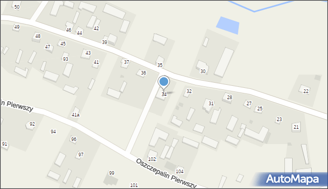 Oszczepalin Pierwszy, Oszczepalin Pierwszy, 34, mapa Oszczepalin Pierwszy