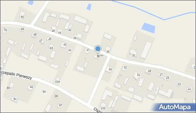 Oszczepalin Pierwszy, Oszczepalin Pierwszy, 36, mapa Oszczepalin Pierwszy