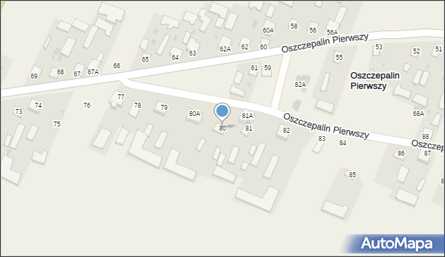 Oszczepalin Pierwszy, Oszczepalin Pierwszy, 80, mapa Oszczepalin Pierwszy
