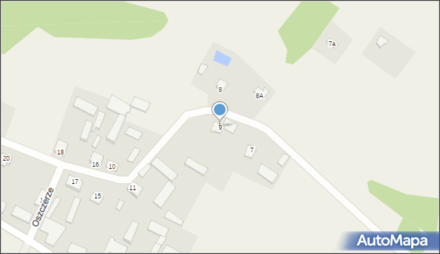 Oszczerze, Oszczerze, 9, mapa Oszczerze
