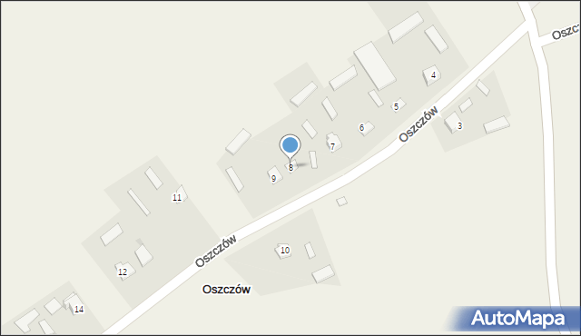 Oszczów, Oszczów, 8, mapa Oszczów