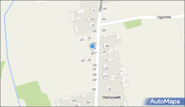 Oszczywilk, Oszczywilk, 15i, mapa Oszczywilk