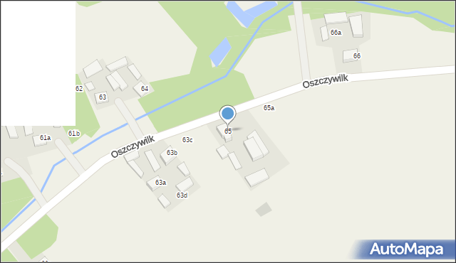 Oszczywilk, Oszczywilk, 65, mapa Oszczywilk