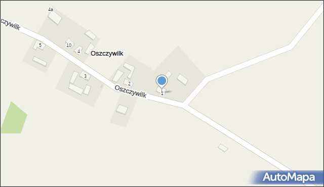 Oszczywilk, Oszczywilk, 1, mapa Oszczywilk