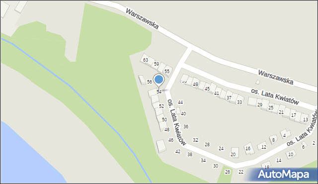 Otmuchów, Osiedle Lata Kwiatów, 54, mapa Otmuchów