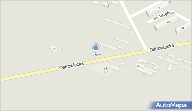 Ożarów, Ostrowiecka, 26, mapa Ożarów