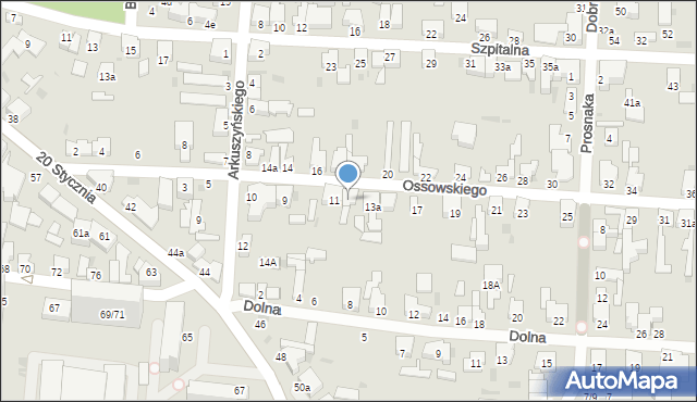 Pabianice, Ossowskiego Michała, 13, mapa Pabianic