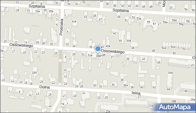 Pabianice, Ossowskiego Michała, 33A, mapa Pabianic