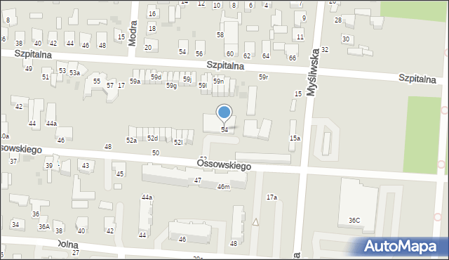 Pabianice, Ossowskiego Michała, 54, mapa Pabianic