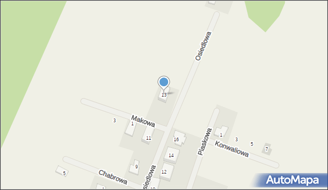 Pacółtowo, Osiedlowa, 13, mapa Pacółtowo