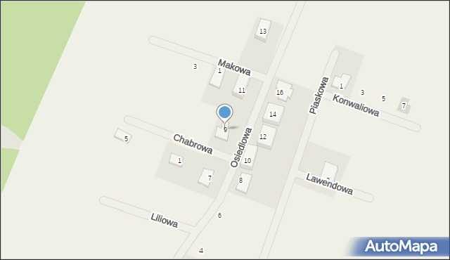 Pacółtowo, Osiedlowa, 9, mapa Pacółtowo