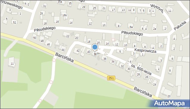 Pakość, Osiedle 600-lecia, 38, mapa Pakość