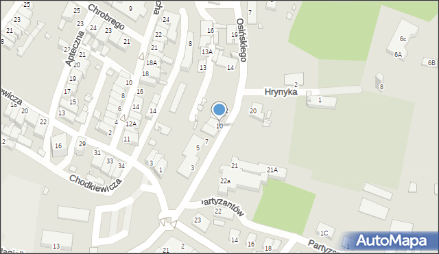 Pasłęk, Osińskiego Franciszka, ks., 10, mapa Pasłęk