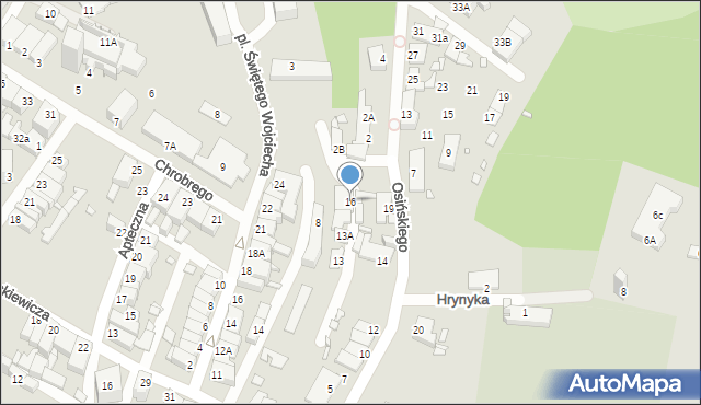 Pasłęk, Osińskiego Franciszka, ks., 16, mapa Pasłęk