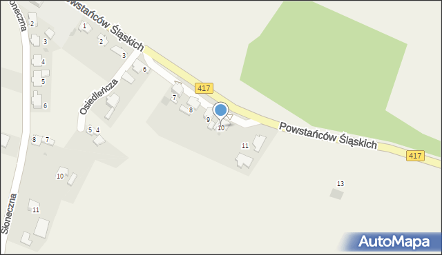 Pawłów, Osiedleńcza, 10, mapa Pawłów