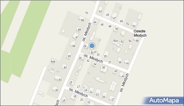 Pęczniew, Osiedle Młodych, 31, mapa Pęczniew