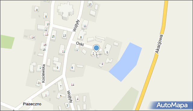 Piaseczno, Oski, 3, mapa Piaseczno