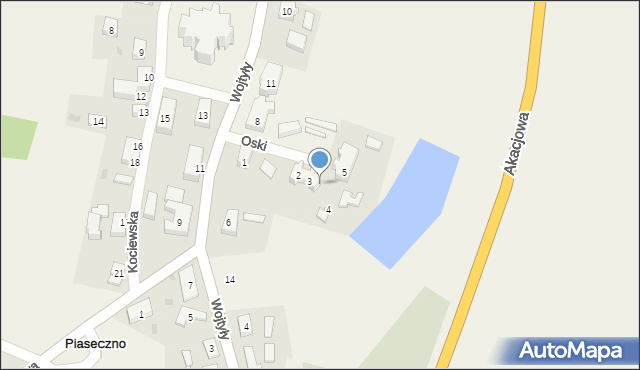 Piaseczno, Oski, 3a, mapa Piaseczno