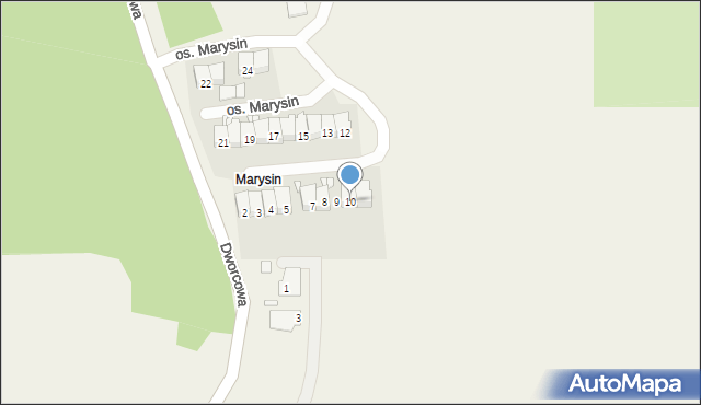 Piaski, Osiedle Marysin, 10, mapa Piaski