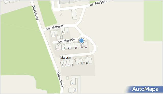 Piaski, Osiedle Marysin, 13, mapa Piaski