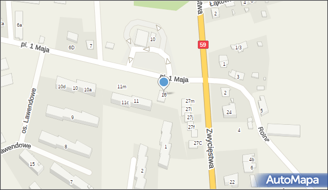 Piecki, Osiedle Lawendowe, 16, mapa Piecki