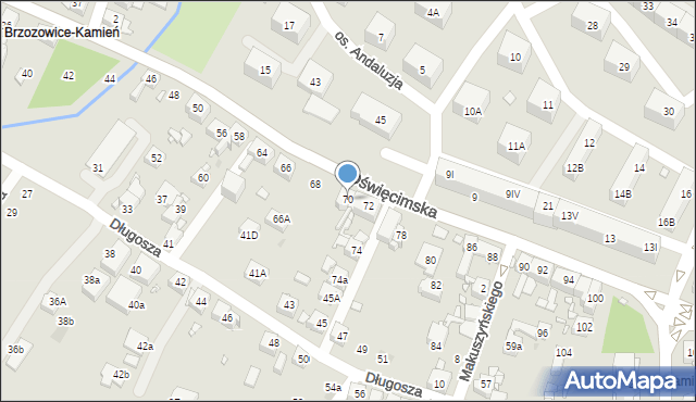 Piekary Śląskie, Oświęcimska, 70, mapa Piekary Śląskie