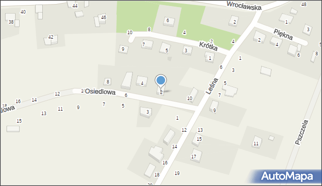 Pierwoszów, Osiedlowa, 2, mapa Pierwoszów