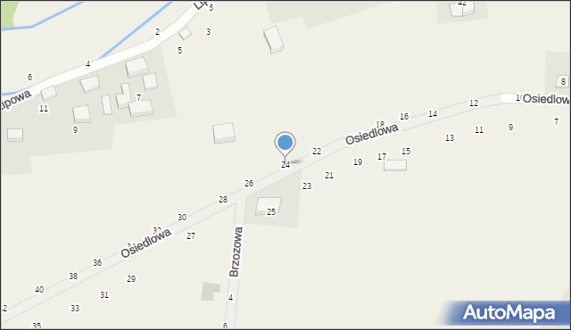 Pierwoszów, Osiedlowa, 24, mapa Pierwoszów