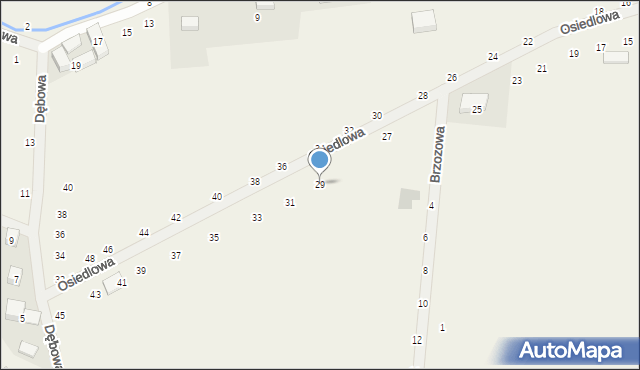 Pierwoszów, Osiedlowa, 29, mapa Pierwoszów